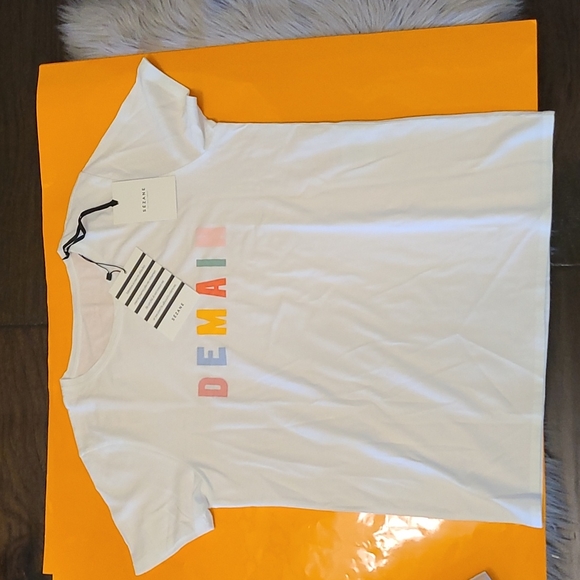 Nwt!Sezane Demain short-sleeved cotton t-shirt. - Picture 4 of 11